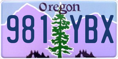 OR license plate 981YBX