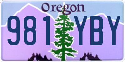 OR license plate 981YBY