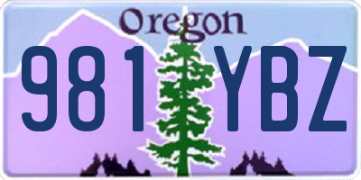 OR license plate 981YBZ