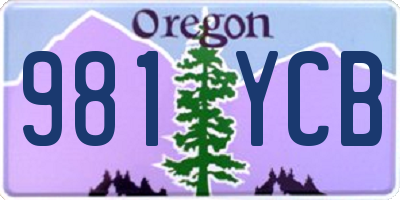 OR license plate 981YCB