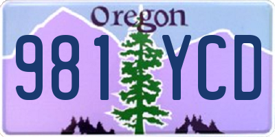 OR license plate 981YCD