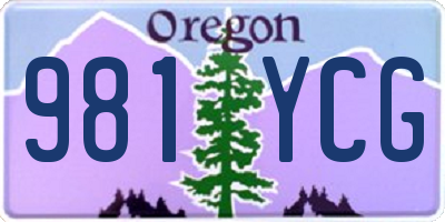 OR license plate 981YCG