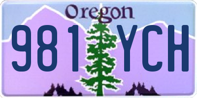 OR license plate 981YCH