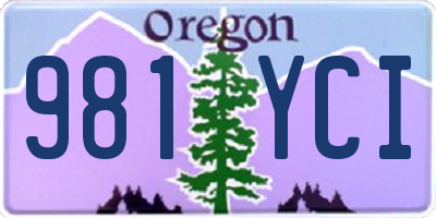 OR license plate 981YCI