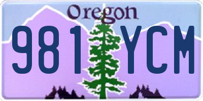 OR license plate 981YCM
