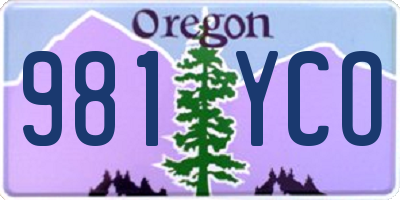 OR license plate 981YCO