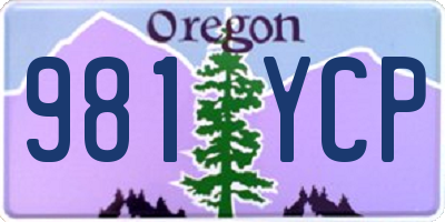 OR license plate 981YCP