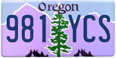 OR license plate 981YCS