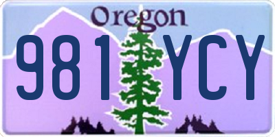 OR license plate 981YCY