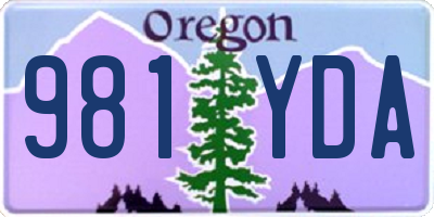 OR license plate 981YDA