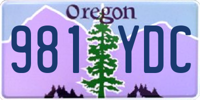 OR license plate 981YDC