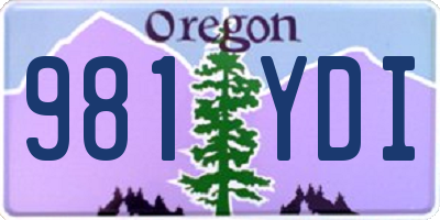 OR license plate 981YDI