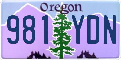 OR license plate 981YDN