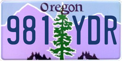 OR license plate 981YDR