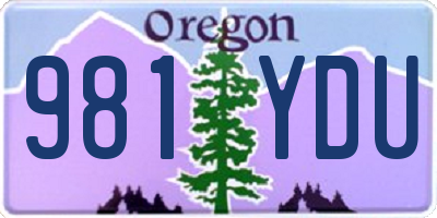 OR license plate 981YDU