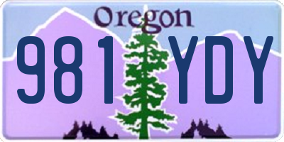 OR license plate 981YDY