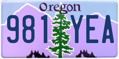 OR license plate 981YEA