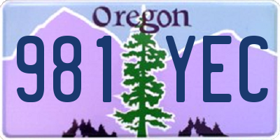OR license plate 981YEC