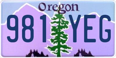 OR license plate 981YEG