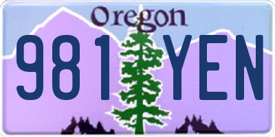 OR license plate 981YEN