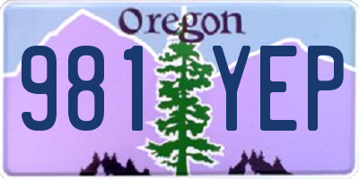 OR license plate 981YEP