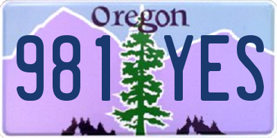 OR license plate 981YES