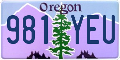 OR license plate 981YEU