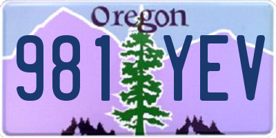 OR license plate 981YEV