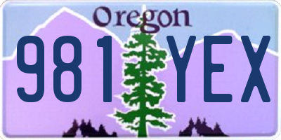 OR license plate 981YEX