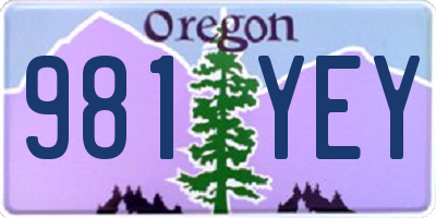 OR license plate 981YEY