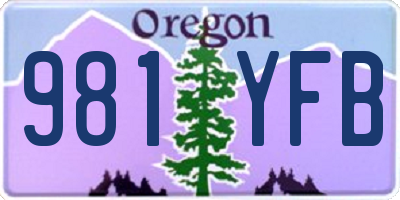 OR license plate 981YFB