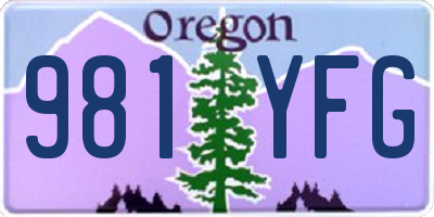 OR license plate 981YFG