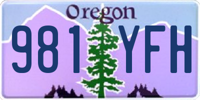 OR license plate 981YFH