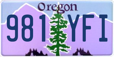 OR license plate 981YFI