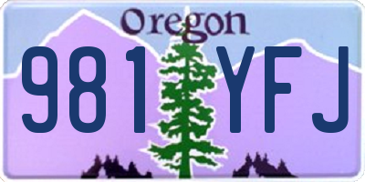 OR license plate 981YFJ