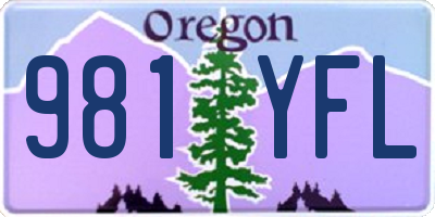 OR license plate 981YFL