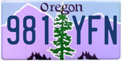 OR license plate 981YFN