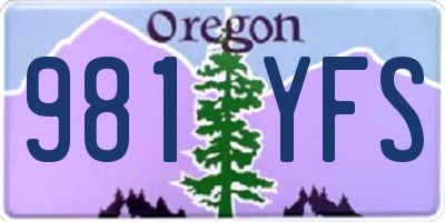 OR license plate 981YFS