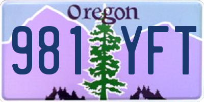 OR license plate 981YFT