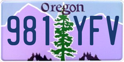 OR license plate 981YFV