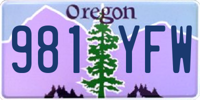 OR license plate 981YFW