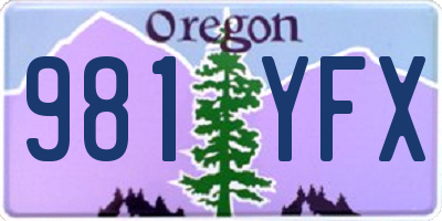 OR license plate 981YFX