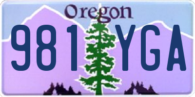 OR license plate 981YGA