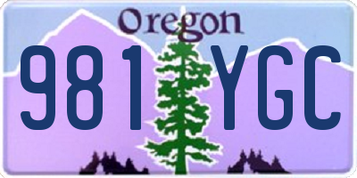 OR license plate 981YGC