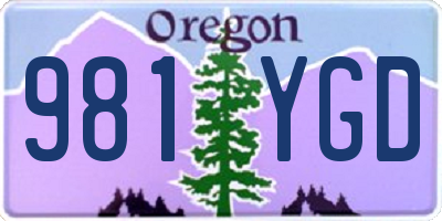 OR license plate 981YGD