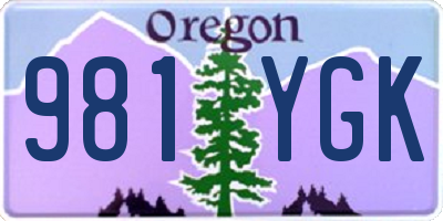 OR license plate 981YGK