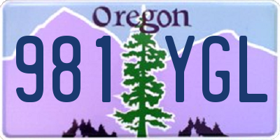 OR license plate 981YGL