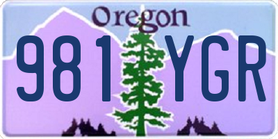OR license plate 981YGR