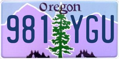 OR license plate 981YGU