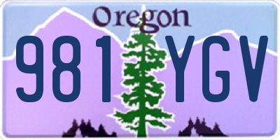 OR license plate 981YGV